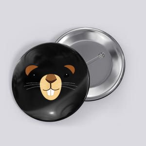 Cute Groundhog Face Button