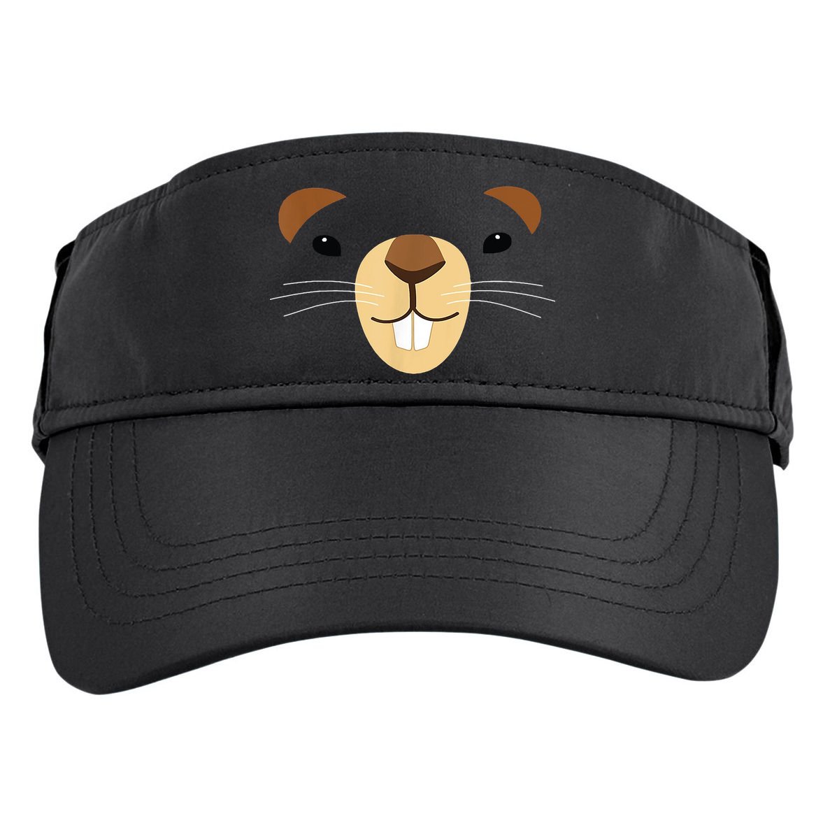 Cute Groundhog Face Adult Drive Performance Visor