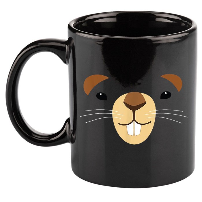 Cute Groundhog Face 11oz C Handle Ceramic Mug