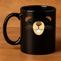 Cute Groundhog Face 11oz C Handle Ceramic Mug