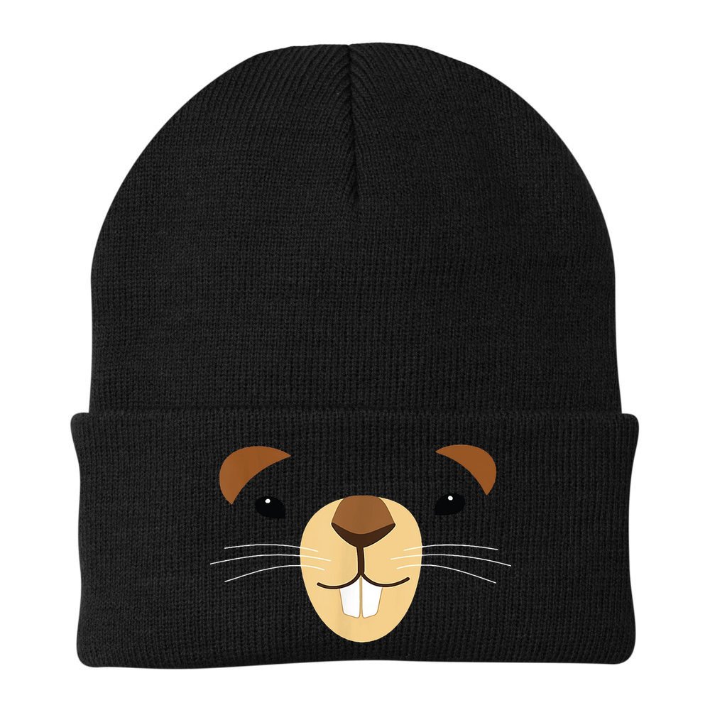 Cute Groundhog Face Beanie