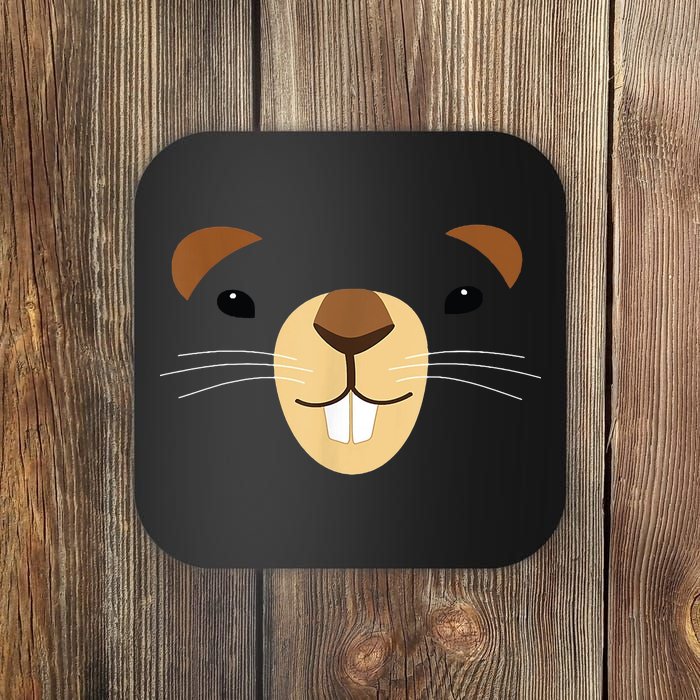 Cute Groundhog Face Coaster