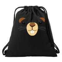 Cute Groundhog Face Drawstring Bag