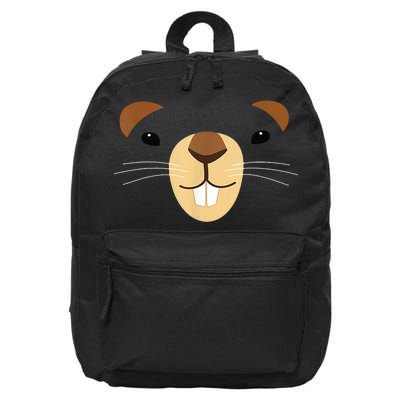 Cute Groundhog Face 16 in Basic Backpack