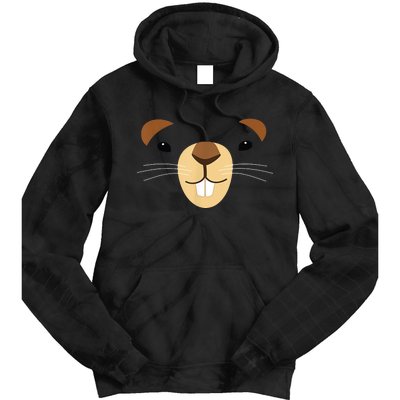 Cute Groundhog Face Tie Dye Hoodie