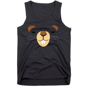 Cute Groundhog Face Tank Top