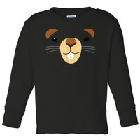 Cute Groundhog Face Toddler Long Sleeve Shirt