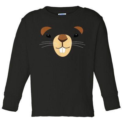 Cute Groundhog Face Toddler Long Sleeve Shirt