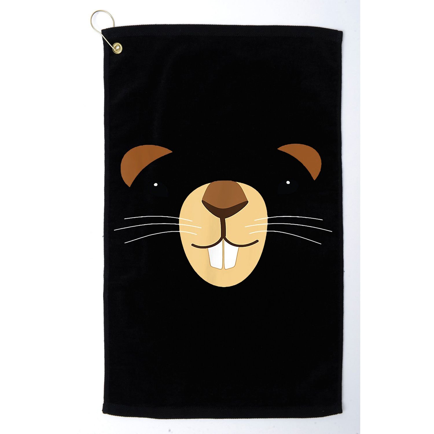 Cute Groundhog Face Golf Towel