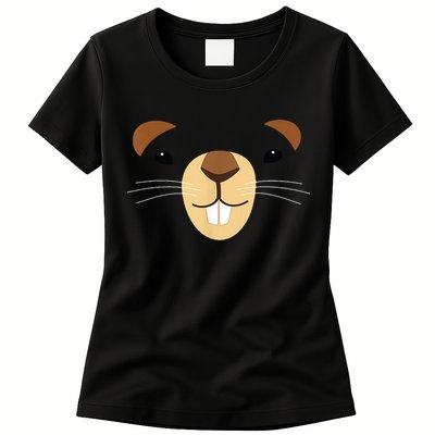Cute Groundhog Face Womens T-Shirt