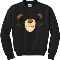 Cute Groundhog Face Kids Sweatshirt