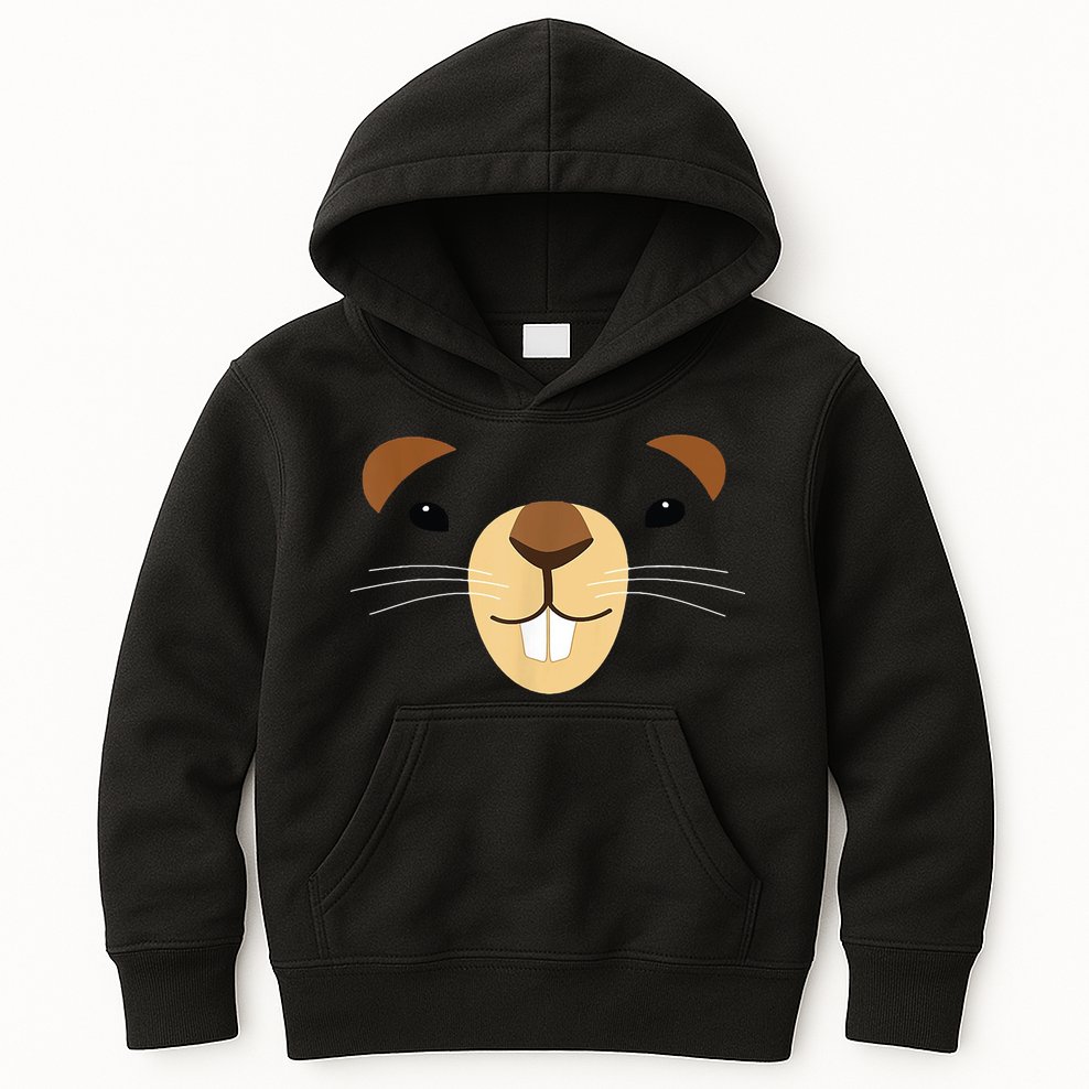 Cute Groundhog Face Kids Hoodie