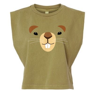 Cute Groundhog Face Garment-Dyed Women's Muscle Tee