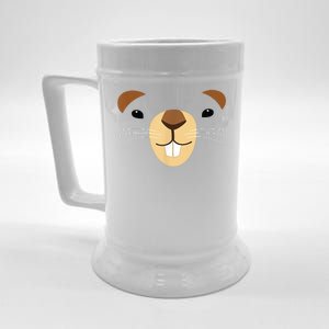 Cute Groundhog Face Beer Stein