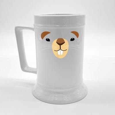 Cute Groundhog Face Beer Stein