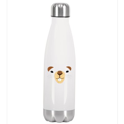 Cute Groundhog Face Stainless Steel Insulated Water Bottle