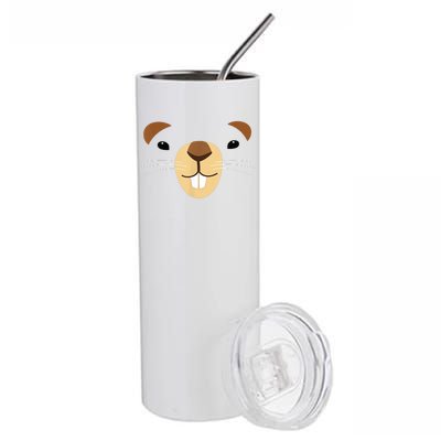 Cute Groundhog Face Stainless Steel Tumbler