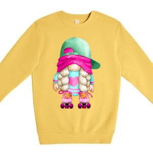 Cute Gnome Family Group Halloween Costume For Roller Skater Gift Premium Crewneck Sweatshirt