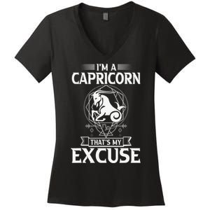 Capricorn Gifts Funny Dec Jan Birthday Astrology Zodiac Sign Women's V-Neck T-Shirt