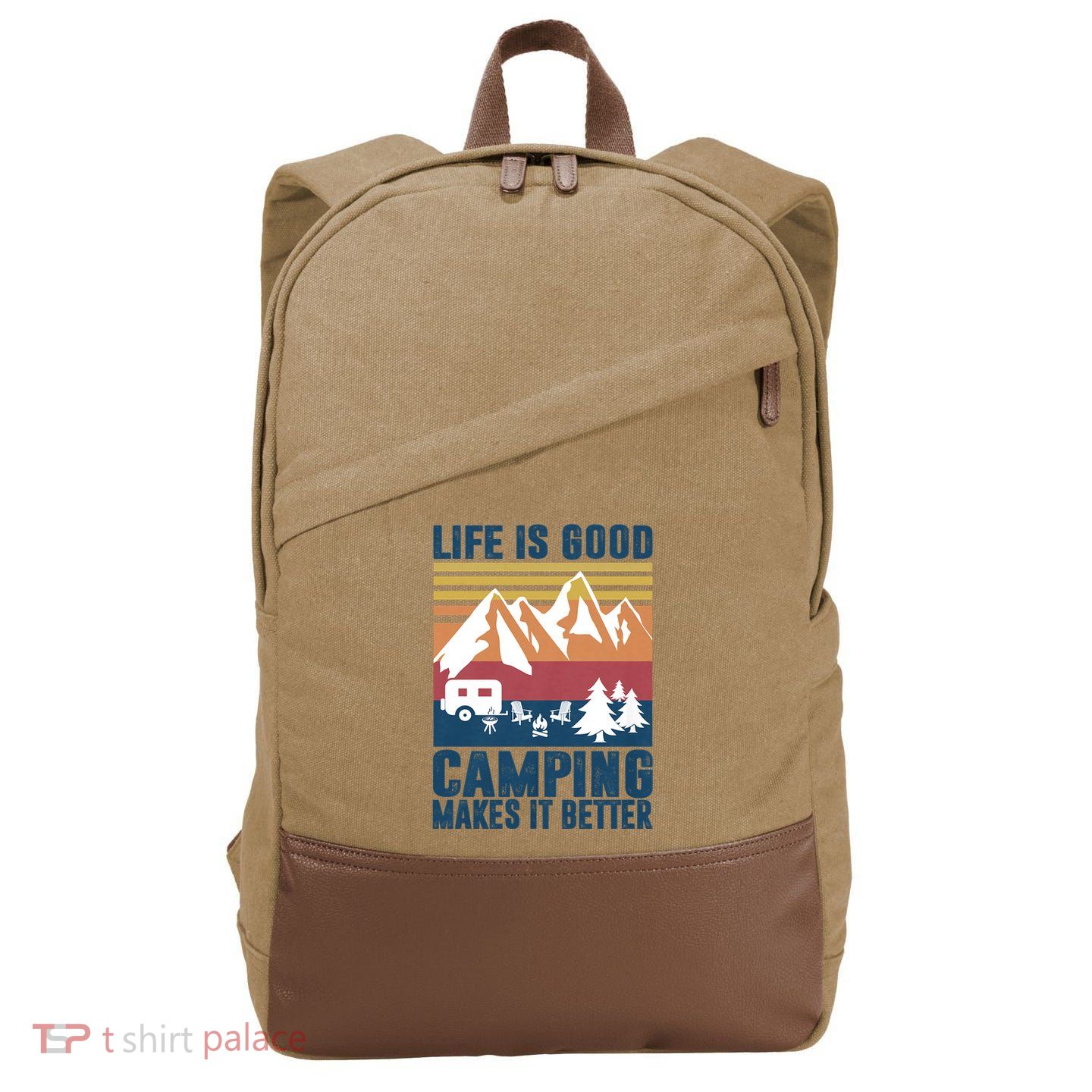 Camping Gifts For Camper Camping Makes It Better Cotton Canvas Backpack