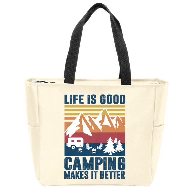 Camping Gifts For Camper Camping Makes It Better Zip Tote Bag