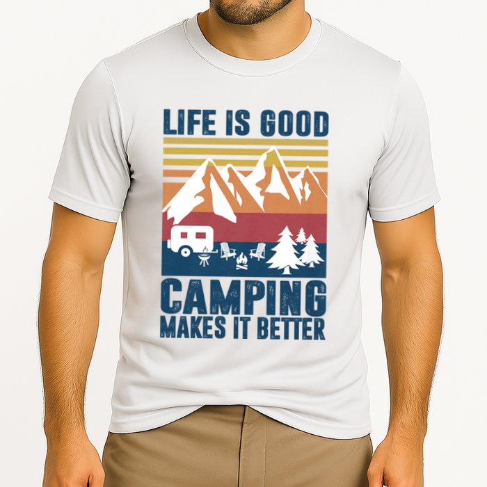 Camping Gifts For Camper Camping Makes It Better Cooling Performance Crew T-Shirt