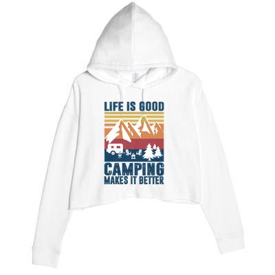 Camping Gifts For Camper Camping Makes It Better Crop Fleece Hoodie