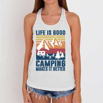 Camping Gifts For Camper Camping Makes It Better Women's Knotted Racerback Tank