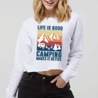 Camping Gifts For Camper Camping Makes It Better Cropped Pullover Crew