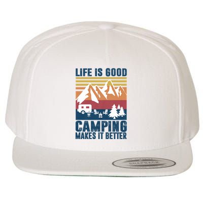 Camping Gifts For Camper Camping Makes It Better Wool Snapback Cap