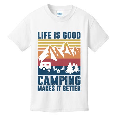 Camping Gifts For Camper Camping Makes It Better Kids T-Shirt