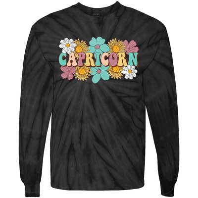 Capricorn Gifts Funny Dec Jan Birthday Astrology Zodiac Sign Tie-Dye Long Sleeve Shirt