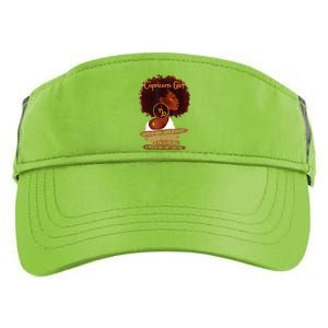 Capricorn Girl Funny Gift For Black Women Melanin Afro Queen Adult Drive Performance Visor