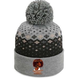 Capricorn Girl Funny Gift For Black Women Melanin Afro Queen The Baniff Cuffed Pom Beanie