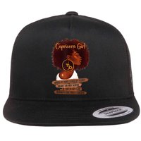 Capricorn Girl Funny Gift For Black Women Melanin Afro Queen Flat Bill Trucker Hat