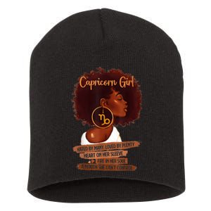 Capricorn Girl Funny Gift For Black Women Melanin Afro Queen Short Acrylic Beanie