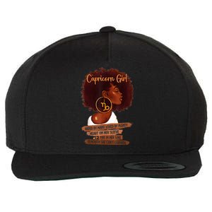 Capricorn Girl Funny Gift For Black Women Melanin Afro Queen Wool Snapback Cap