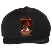 Capricorn Girl Funny Gift For Black Women Melanin Afro Queen Wool Snapback Cap