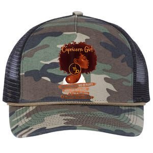 Capricorn Girl Funny Gift For Black Women Melanin Afro Queen Retro Rope Trucker Hat Cap