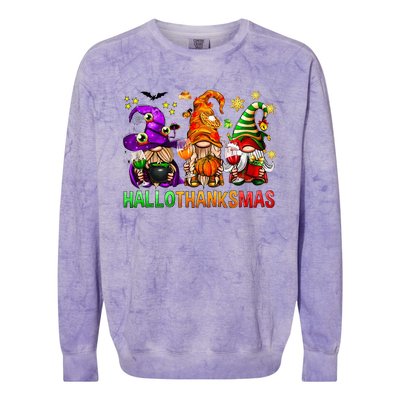 Cute Gnomies Family Christmas Funny Vacation Colorblast Crewneck Sweatshirt