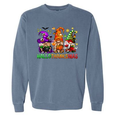 Cute Gnomies Family Christmas Funny Vacation Garment-Dyed Sweatshirt