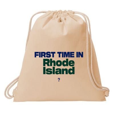 Cal Gif First Time In Rhode Island Drawstring Bag