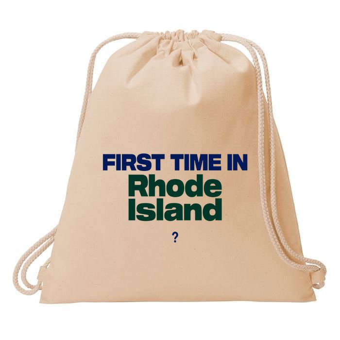 Cal Gif First Time In Rhode Island Drawstring Bag