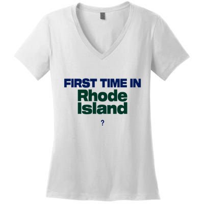 Cal Gif First Time In Rhode Island Women's V-Neck T-Shirt