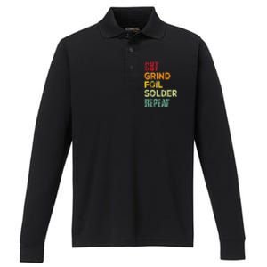 Cut grind foil solder repeat Stained Glass Artist. Performance Long Sleeve Polo