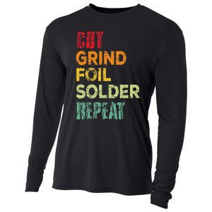 Cut grind foil solder repeat Stained Glass Artist. Cooling Performance Long Sleeve Crew