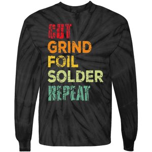 Cut grind foil solder repeat Stained Glass Artist. Tie-Dye Long Sleeve Shirt