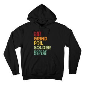 Cut grind foil solder repeat Stained Glass Artist. Tall Hoodie