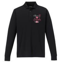 Cheer Grandma Floral Funny Cheerleader Heart Mother's Day Performance Long Sleeve Polo