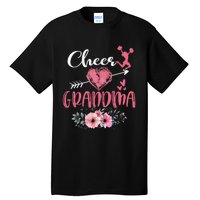 Cheer Grandma Floral Funny Cheerleader Heart Mother's Day Tall T-Shirt